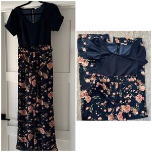 Miami Floral Navy Romper